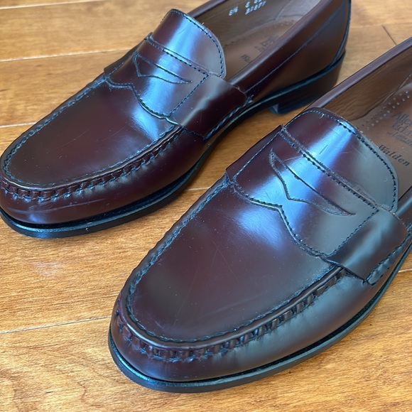 Allen Edmonds Walden Burgundy Loafers Made In the USA Size 8.5 - Picture 7 of 12